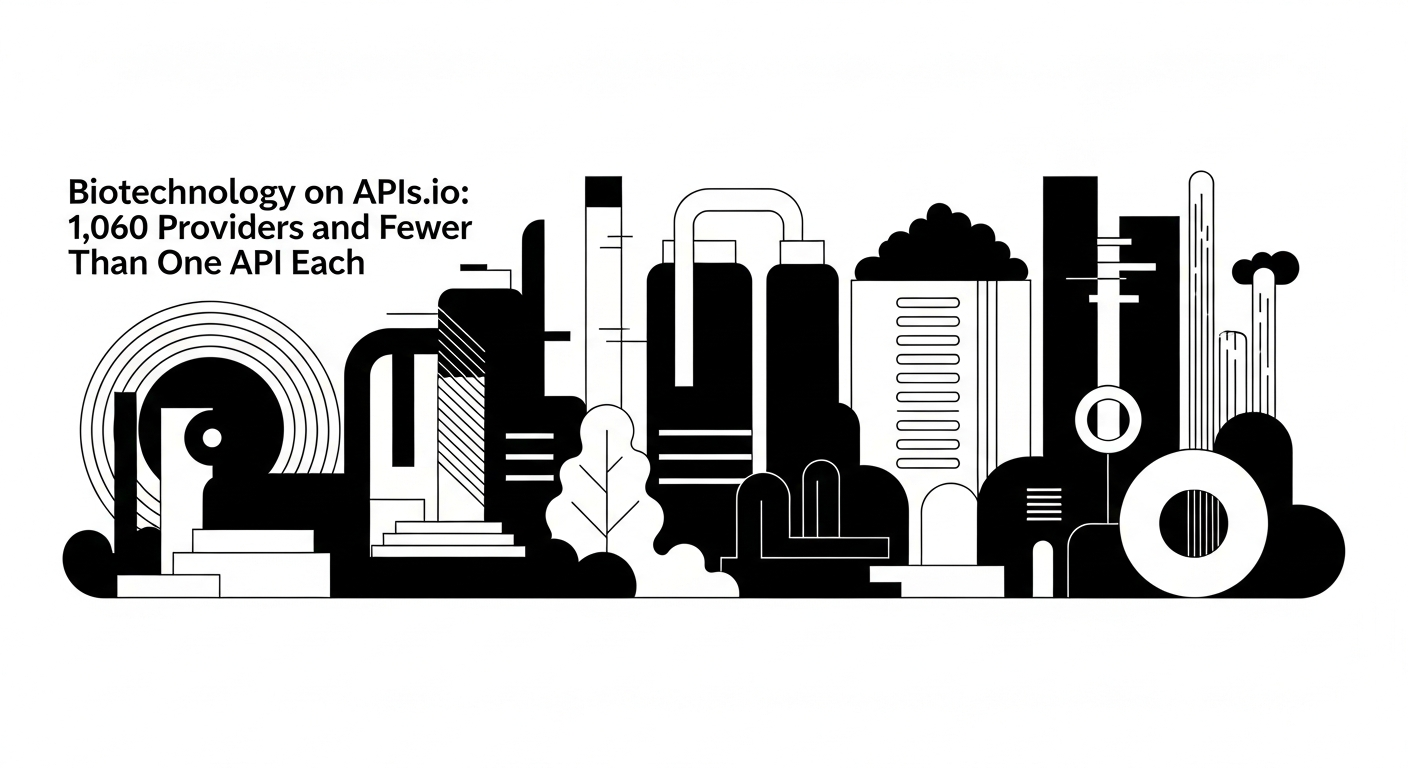 Biotechnology on APIs.io: 1,060 Providers and Fewer Than One API Each
