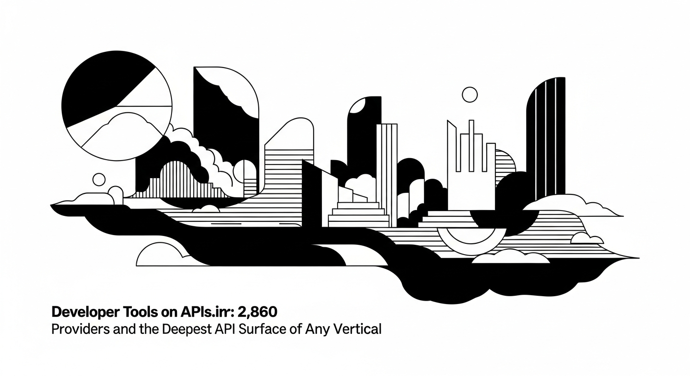 Developer Tools on APIs.io: 2,860 Providers and the Deepest API Surface of Any Vertical