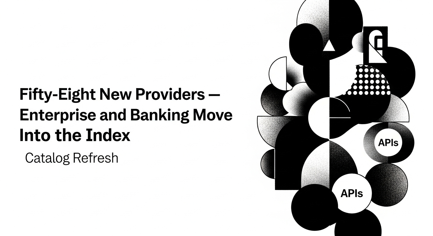 Fifty-Eight New Providers — Enterprise and Banking Move Into the Index